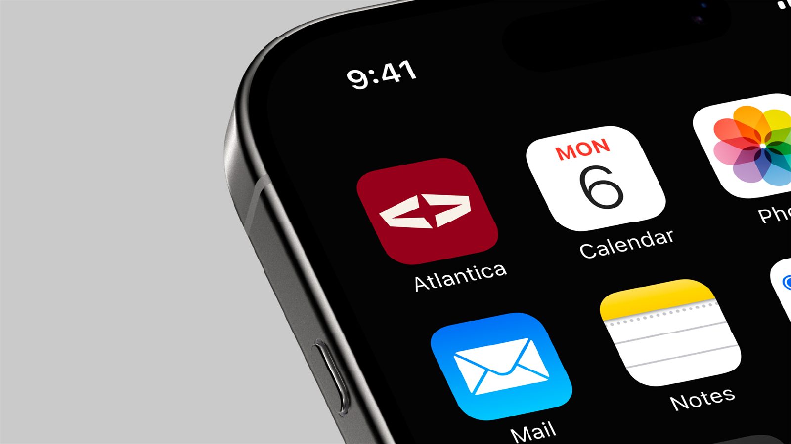 Icono de la app de Atlantica Real Estate en la pantalla de un teléfono